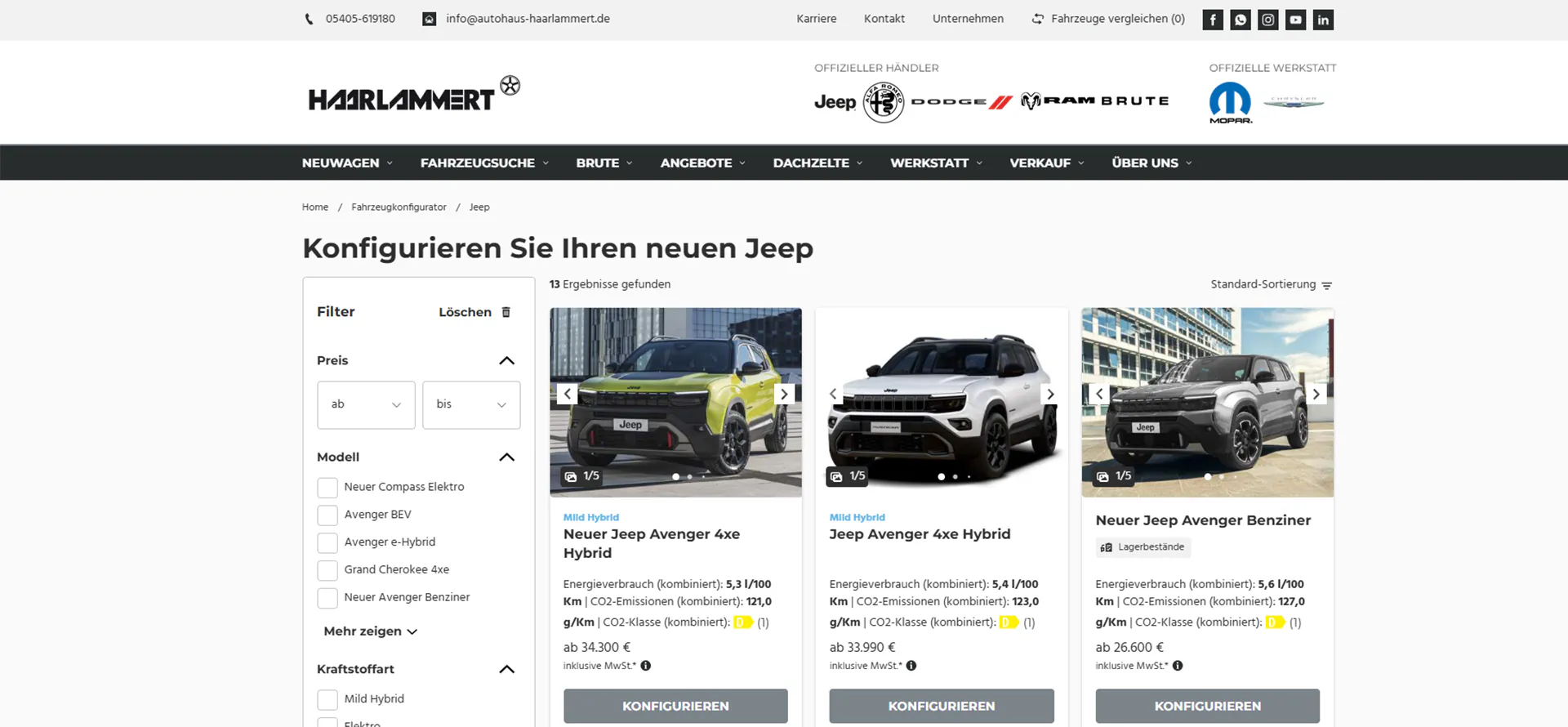 Referenz bm Haarlammert Ein Screenshot der Website Wolters Nutzfahrzeuge